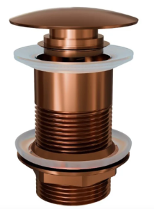 BM9011RB Донный клапан KNOTLOR нажимной с переливом бронза
